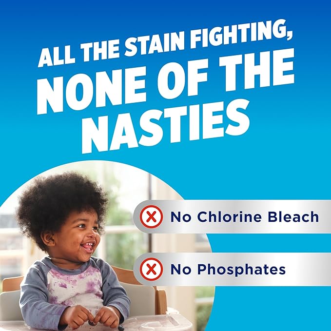 OxiClean Max Force Advanced Stain Remover Power Paks, Color-Safe, Bleach-Free Kids and Baby Essential, Use with Detergent to Remove Messy Stains like Berries, Juice, Mud, Grass, 24 Count