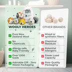 No More Dryer Sheets! Reusable Wool Dryer Balls XL 6-Pack - Reduces Static, Cuts Dry Time, & Softens Naturally