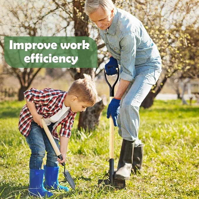 2 Pcs Spading Pitchfork Handle 30 Inch Wooden Shovel Handle Replacement D Shaped Pitch Fork Handles Replacement Tool for Shovel Scoop Hoe Rake Garden Digging