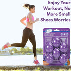 Air Jungles Shoes Deodorizer Ball 12 Ct, Lavender Scent, Odor Remover Balls for Sneakers, Gym Bags, Lockers, Closets, Hampers, and Drawers, Essential Oil Provides Natural Freshness