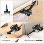 Lubluelu Upgraded 45kPa Cordless Vacuum Cleaner with Powerful Suction, Self-Standing Stick Vacuum Up to 50mins Runtime, Detachable Battery, Versatile Vacuum for Home, Carpet, Hard Floor, Pet Hair