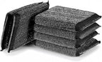 6 Pack Steel Wool Scrubber Sponges, Heavy Duty Stainless Steel Scouring Pads Reusable Non Scratch Metal Sponges Hand-Friendly Kitchen Cleaning Tool for Pots and Pans Tough Grease & Grime (Black)