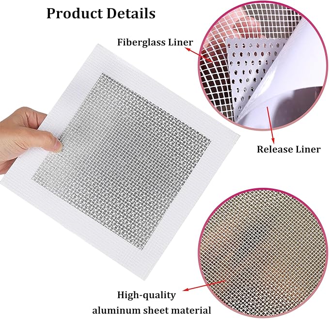 3 Pieces 7.87 Inch Wall Patch Repair, Drywall Repair Patch Self Adhesive Drywall Patch and Fiberglass Repair Kit, Heavy Duty Dry Wall Hole Repair Patch for Drywall Plasterboard (20 * 20 cm)