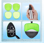 XINDELL Windshield Cleaner Tool – 360° Rotation Large Head Car Window Cleaning Kit with Extendable Handle, 5 Microfiber Velcro Stick Pads, Dry&Wet Use for Auto Glass, Trucks, SUVs, RVs, Home