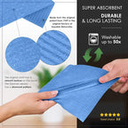SUPERSCANDI 6 Pack Swedish Dishcloths for Kitchen - 100% Biodegradable & Compostable Reusable Paper Towels Washable, Food-Safe & Without Plastic - Dish Rags Suitable for Any Surface, Blue