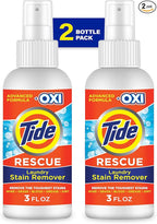 Tide Laundry Stain Remover Spray with Oxi, Travel Stain Remover for Clothes, Carpet, Upholstery, Pet Bedding, Stain Treater Spray for Tough Stains from Wine, Coffee, Grease, 3 Oz (Pack of 2)
