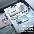 Travel Steamer for Clothes,100V-240V for Globle Traveling,Book-size Integrated design,Steamer ＆ Iron 2 In 1 for Clothes Portable mini, Clothes Steamer handheld for Home,Office(Panda color)