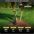 Sun Joe Cordless Garden Tiller & Cultivator with Telescopic Pole, Auxiliary Handle & 6-Inch Steel Blades, 24V, Tool Only - Heavy-Duty Tilling Machine for Lawn, Yard, and Gardening Care, 24V-TLR-CT