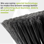Green Indoor Broom 54" Long Handle House Broom for Floor Cleaning Sweeping Broom for Kitchen, Garage, Lobby, Patio and Garden