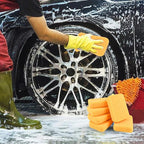 24 Pcs Large Cleaning Sponge, 7.5 x 5.5 x 1.9 Inch Grout Sponge, Yellow Car Wash Sponge, Multipurpose Large Sponges for Cleaning Kitchen, Window, Car, Bicycle