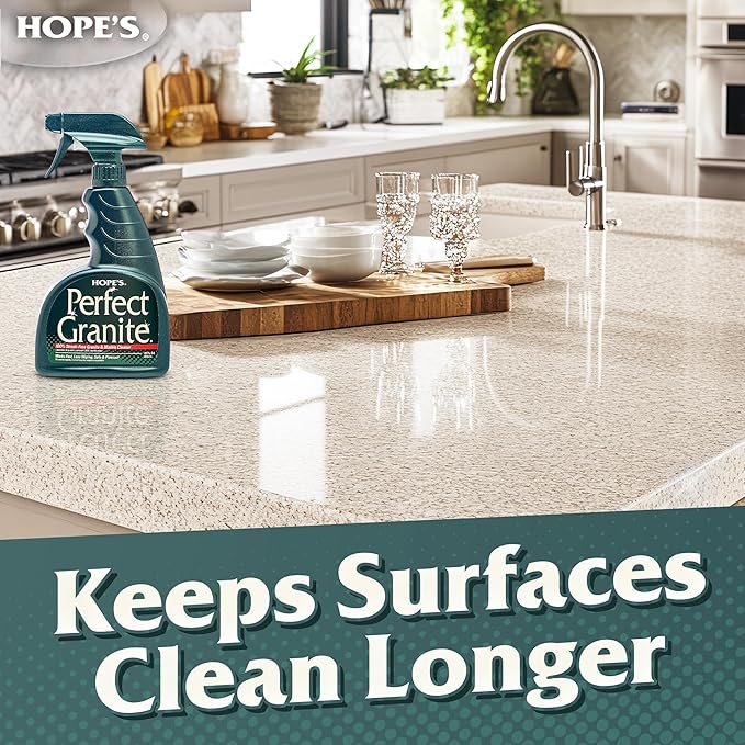 HOPE'S Perfect Granite & Marble Countertop Cleaner Refill, Stain Remover and Polish, Streak-Free, Ammonia-Free, 67.6 Ounce, Pack of 1