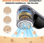Fabric Shaver | Lint Remover with Digital Display, Electric Lint Shaver for Clothes, Sweater, and Furniture | 6-Leaf Blades, USB Rechargeable, Removes Pilling, Fuzz, Lint Balls, and Fabric Pills