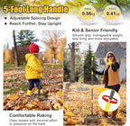 Garden Rake for Leaves: 18” Wide Metal Leaf Rake, 65” Long Adjustable Handle, Heavy Duty 25 Teeth, Fast Kids Women Large Lawn Yard Garden Leaf Cleanup Gardening Rakes: Grass,Debris,Pine Needles Pick