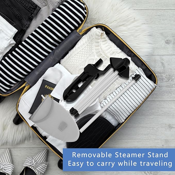 Garment Steamer Rack & Garment Ironing Glove for Clothes,Adjustable Steamer Stand for Clothes,Adjustable Garment Hanger Standing,Foldable Iron stand with Ironing Glove for Steaming Clothes(32-63 Inch)