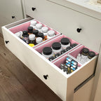 Simple Houseware Underwear Drawer Organizer for Lingerie/Undergarment/Bra/Panty/Sock/Onesie, Set of 6, Pink