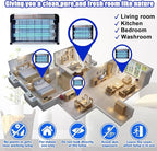 BAIMNOCM UV Lamp 76 Watts, Hanging Mite Odor Mold Removal Lamp with Remote Control Timer, UV-C Light for Basement Kitchen, 254nm Quartz Light