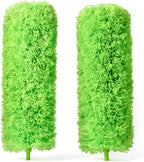 Extendable Microfiber Feather Duster, Feather Dusters for Cleaning, Ceiling Fan Dust and Cobweb Cleaner - Electrostatic Bendable Head - Set of 2 Replacement Heads
