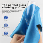 HOMEXCEL Microfiber Glass Cleaning Cloth 12 PK, Lint Free Streak Free, Reusable Cleaning Cloth for Cleaning Windows, Glasses, Mirrors, Screens, Stainless Steel, and More Blue-12”×12”