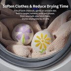Wool Dryer Balls 6 Pack - 3 Inch XL, Dryer Balls Laundry Reusable with Unique Petal Embroidery, Natural Fabric Softener, Reduce Drying Time and Prevent Wrinkles