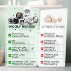 No More Dryer Sheets! Reusable Wool Dryer Balls XL 6-Pack - Reduces Static, Cuts Dry Time, & Softens Naturally