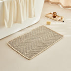 Bathroom Floor Mat,Boho Bath Rug,Super Absorbent Bath Mat,Bathroom Rugs Non Slip Washable, Quick Dry Shower Mats, Ultra Soft Bath Mat Towel,Brown,18"*30"