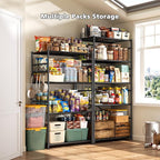 DurayLoly Storage Shelves 4 Tier Shelf Organizer,Metaling Shelving with Hooks,Heavy Duty Garage Shelves Unit with Leveling Feet,Wire Shelving for Pantry,Kitchen and Closet,23.6" W x 13.8" D x 60.4" H