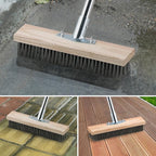Heavy Duty Wire Broom with Telescopic Handle(57IN), Stiff Metal Bristle Brush for Removing Weed Moss, Outdoor Floor Scrub Brush for Patio, Deck, Garden, Concrete, Garage