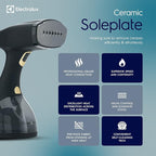 Electrolux Steamer for Clothes, 1500 Watt Portable Handheld Fabric and Garment Steamer with Lint Remover & Fabric Brush, Ultra-Fast Heat Up, 18 Min Continuous Steam for Powerful Wrinkle Remover, Black