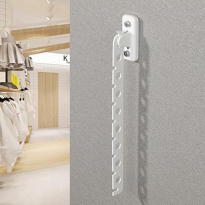 Alise Cloths Drying Rack Wall Mounted,Stainless Steel Folding Laundry Hanging Racks,Swivel Space Saving Clothes Hanger Rack for Bedroom Bathroom Laundry,Matte White,Double Pack