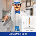 MR.SIGA All Purpose Silicone Squeegee for Shower Door, Mirror, Glass, Streak Free Shower Squeegee, Pivoting Bamboo Handle, Includes 1 Suction Hook, 10 inch Wide, 1 Pack