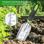 Garden Tools Set, 3 Pack Heavy Duty Gardening Tools Set Include Garden Shovel, Transplant Trowel and Hand Rake with Ergonomic Non-Slip Handle, Aluminum Alloy Lawn and Garden Hand Tools for Planting
