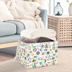 senya Large Storage Bins with Linen Collapsible Foldable Storage Cubes Fabric Closet Organizer Containers box with Flip-Top Lid for Home Bedroom Office 16.7 x 12.6 x 11.8in (Triangle Eye)