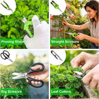 Gardening Tools 20-Piece Gardening Hand Tools, Garden Tools Set for Beginner, Includes Bonsai Wire Kit, Plant Mat & Mini Rake, Gifts for Women
