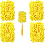 Reusable Duster Refill Compatible with Swiffer Hand Duster - 360 Heavy Duty Microfiber Duster Refills - 4 Pack for Ceiling Fans, Furniture, and Electronics (Yellow,Handle is Not Included)