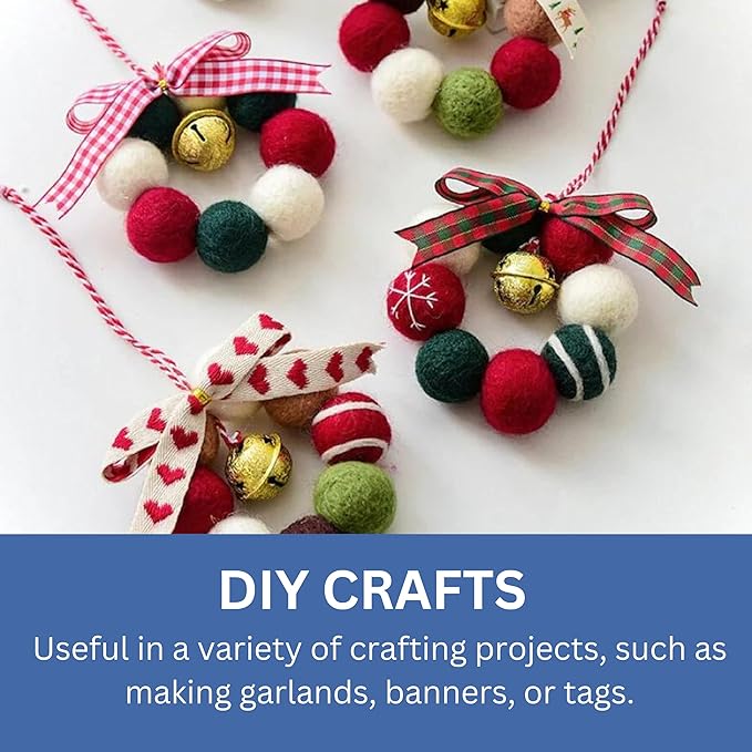 Red and White Organic Twine Cotton String - 200 Feet Wrapping, Baking, Butcher, Crafts, DIY Projects, Easter, Christmas