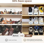 Shoe Slots Organizer Adjustable Shoe Stackers Double Deck Shoe Rack Holder Shoe Rack Storage Space Saver for Closet Organization