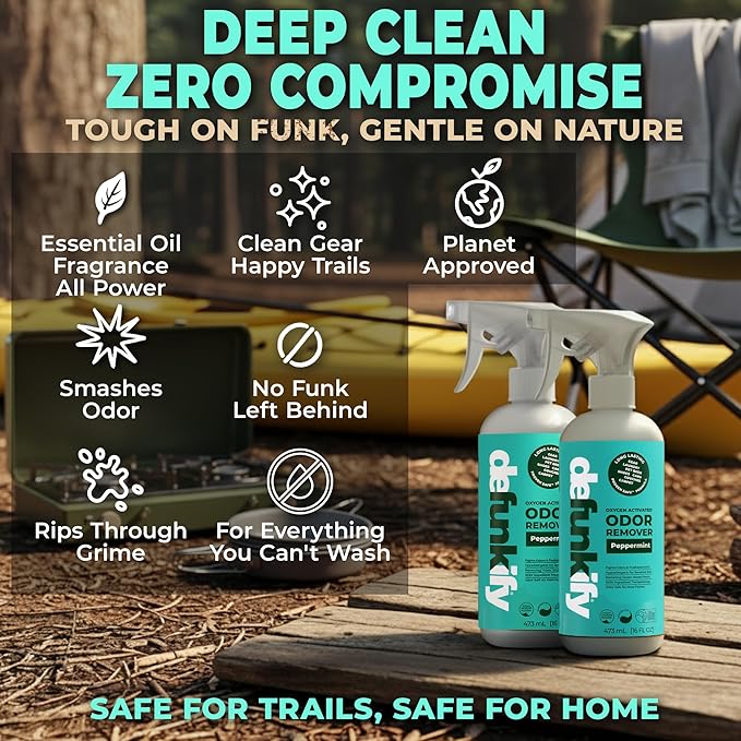 Odor Remover Spray, 32oz. 'Peppermint' Essential Oil Shoe Deodorizer, Odor Eliminator for Strong Odors on Activewear. ProvenSafe™ Fabric Freshener Spray, Deodorizer for Kids & Sensitive Gear
