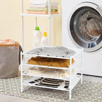 STORAGE MANIAC Sweater Drying Rack, Mesh Clothes Drying Rack, Stackable Laundry Drying Rack, Lay Flat Dryer for Delicates, Portable Dry Rack for Indoor or Outdoor, White, 4-Pack