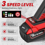 Cordless Angle Grinder Compatible with Milwaukee 18V Battery (NO BATTERY), 4-1/2 Inch Angle Grinder Power Tool with Spanner, 3 Variable Speed, MAX 8500 RPM, Brushless Motor