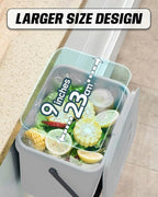 Kitchen Compost Bin - 3.2 Gallons Hanging Trash Can with Lid for Kitchen Bathroom, Under Sink Trash Can, Outdoor Compost Bucket with Lid, 12L(Subtle Blue)