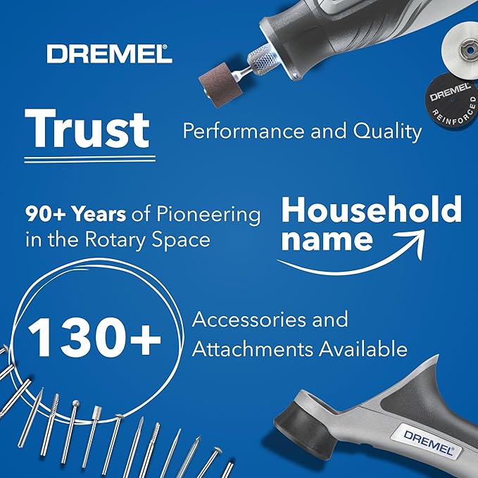 Dremel 8150-N/20 8V Cordless Rotary Tool Kit with Brushless Motor and LED Work Light - Variable Speeds, USB-C Rechargeable and Includes 20 Accessories