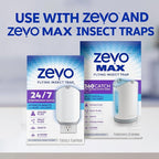 Zevo Flying Insect Trap Official Refill Cartridges - Fits Both Zevo Trap & MAX Indoor Fly Trap - Authentic Trap+Lock Technology to Catch Gnats, House & Fruit Flys (6 Official Refill Cartridges)