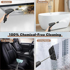 Portable Steam Cleaner, 2500W Pressurized Handheld Steam Cleaner with 1.2L Water Tank, 6 Levels Steam Output, 15s Fast Heating Steamer for Cleaning Home Furniture, Bathroom, Car Detailing (White)