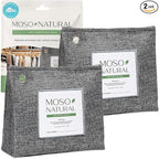 Moso Natural Air Purifying Bag 300g (10.58oz) Premium Bamboo Charcoal Odor Absorber for Home & Pet, Closet Odor Eliminator & Small Room Deodorizer, Unscented Charcoal Bags Last 2 Years (2 Pack)