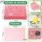 Compressed Natural Cellulose Sponges 24 Pack Regular Size Multicolor Soft Reusable Non-Scratch Long-Lasting Basics Dish Washing Sponges for Kitchen Cookware and Bathroom, DIY Cuts-Out for Fun