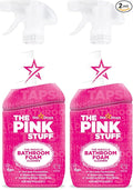 Stardrops - The Pink Stuff Miracle Bathroom Foam Cleaner, 30 fl oz – Now 20% More! Powerful Foaming Action for Showers, Sinks, Tubs & Tiles – Removes Soap Scum, Limescale & Grime with Ease (Pack of 2)