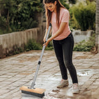 Metal Cleaning Brush, Moss Brush for Rough Surface with Long Handle, Floor Concrete Scrub Stiff Bristle, a Crack Weeder for Moss, Tough Stains on Concrete Grout Garden Garage Patio Pool