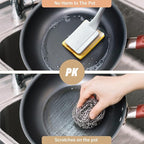 Dish Brush with Handle,Non-Scratch Dishwand with 5 Sponge Refills for Pans, Pots, Sink & Tubs,Grey