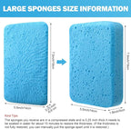 Tioncy 24 Pcs Large Sponges Bulk 7.5 x 5.5 x 1.9 Inch Grouting Car Wash Foam Cleaning and Washing Sponge Commercial Foam Large All Purpose for Cleaning Dishes Car Tile Bike (Blue)