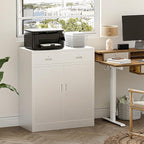 Metal Storage Cabinet with 2 Drawers 36" H,White Metal Garage Cabinets with 2 Lockable Doors and Adjustable Shelves Easy to Assemble for Home Office, Kitchen,Pantry,Garage,Warehouse